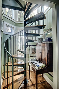 Spiral staircase in home