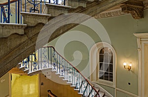 Spiral staircase inside the Courtauld Gallery, Somerset House, London