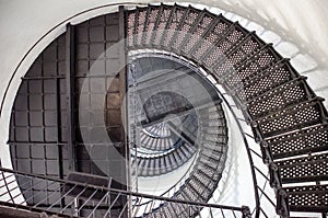 Spiral staircase inside the Hunting Island Lighthouse in South Carolina