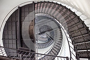 Spiral staircase inside the Hunting Island Lighthouse in South Carolina photo