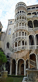 Spiral staircase known as the Scala Contarini del Bovolo.