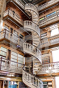 Spiral staircase at the Law Library in the Iowa State Capitol