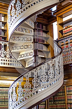 Spiral staircase at the Law Library in the Iowa State Capitol