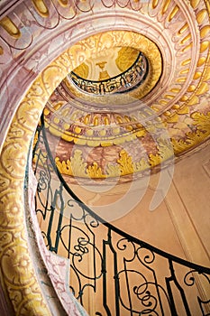 Spiral Staircase between the library and church in Melk Abbey
