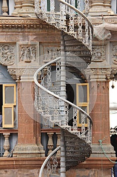 The spiral staircase at Mysore Palace photo