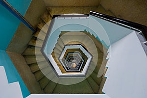 Spiral staircase of the new lighthouse in Puducherry, South India