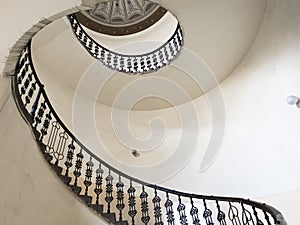 Spiral staircase in an old apartment house