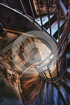 Spiral staircase in the old house