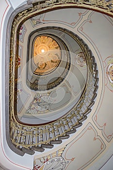 Spiral staircase in an old house