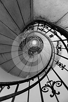 Spiral staircase in St. Stephen Basilica in Budapest