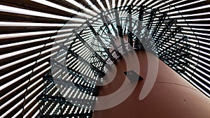 Spiral staircase with steel construction