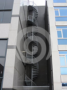 Spiral staircase to rescue building