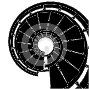 Spiral Staircases Vector. Illustration Isolated On White Background. A Vector Illustration Of The Stairs.