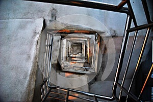 The spiral stairs