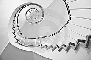 Spiral stairs black and white