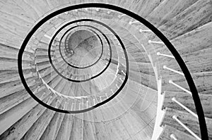 Spiral stairs black and white