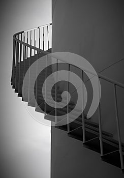Spiral Stairs Black and White with Vignette