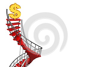 Spiral stairs and dollar sign