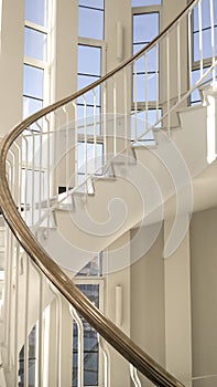 Spiral stairs. Frontal point of view.