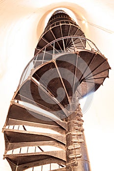 Spiral stairs inside the Cape Florida Lighthouse