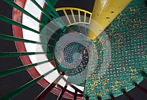 Spiral stairs and slide