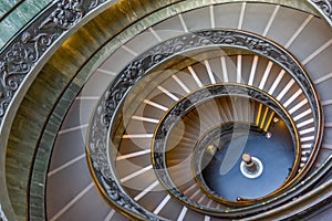 Spiral stairs of the Vatican Museums, Vatican City, Italy.