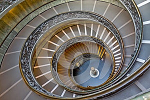 Spiral stairs of the Vatican Museums, Vatican City, Italy.