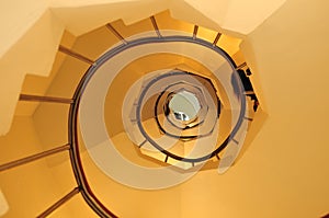 Spiral stairs view