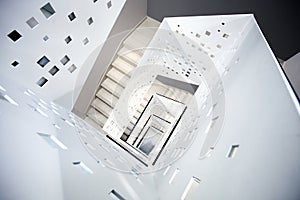 Spiral stairway in modern house