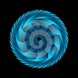 Spiral star grid vector image with circular transition