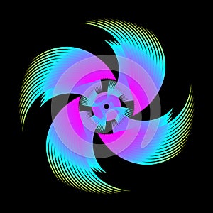 Spiral star grid vector image with circular transition