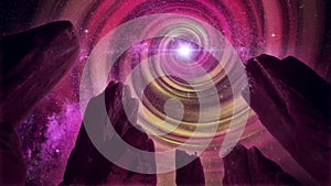 Spiral Stargate in a Starry Sky - Landscape Loop Abstract Background