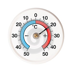 Spiral strip bimetallic thermometer, with degree graduation in Celsius