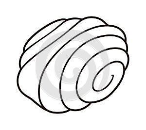 Spiral sweet pastry roll line art illustration photo