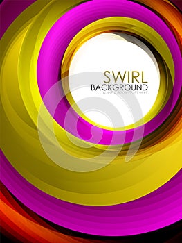 Spiral swirl flowing lines 3d effect abstract background