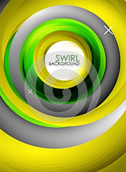 Spiral swirl flowing lines 3d vector abstract background