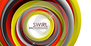 Spiral swirl flowing lines 3d vector abstract background