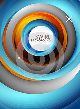 Spiral swirl flowing lines 3d vector abstract background