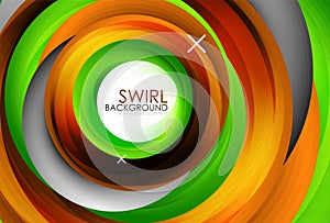 Spiral swirl flowing lines 3d vector abstract background