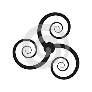 Spiral swirl icon. Geometric abstract shape. Black and white pattern. Vector symbol. photo