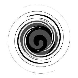 Spiral, swirl, twirl abstract design element. Rotating motif