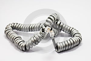 Spiral telephone cable isolated