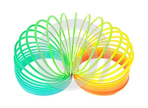 Spiral Toy On White Background Half Uncoiled