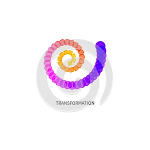 Spiral transformation, square changing into circle