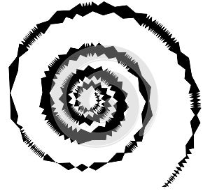 Spiral, twirl illustration. Abstract element with radial style