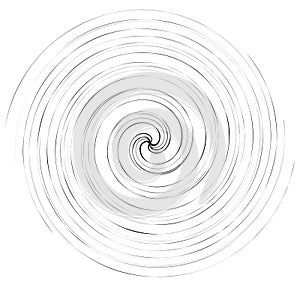 Spiral, twirl illustration. Abstract element with radial style