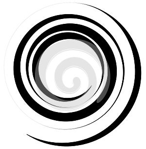 Spiral, twirl illustration. Abstract element with radial style