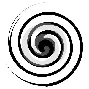 Spiral, twirl illustration. Abstract element with radial style