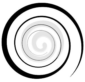 Spiral, twirl illustration. Abstract element with radial style