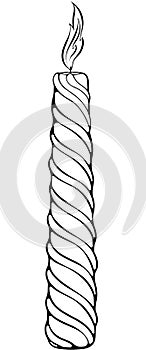 Spiral twisted candle line art